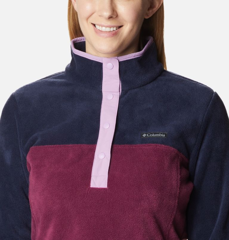Women's Benton Springs Half Snap Fleece Pullover, Color: Marionberry, Dark Nocturnal, Gumdrop, image 4