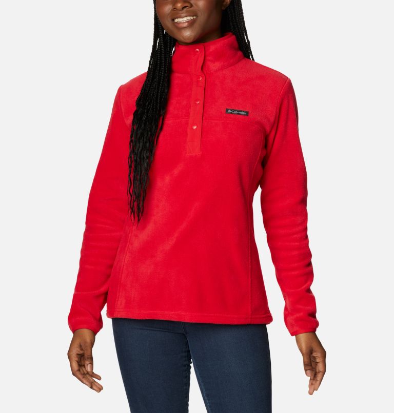 Women's Benton Springs 1/2 Snap Fleece Pullover - Petite, Color: Red Lily, image 5
