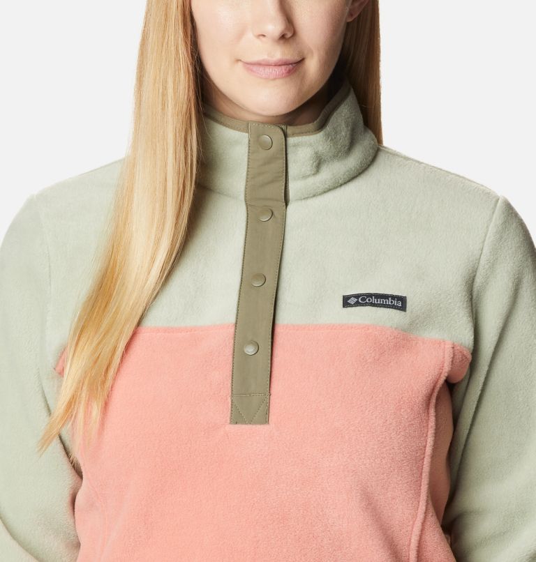Benton Springs 1/2 Snap Pullover | 852 | L, Color: Faded Peach, Safari, Stone Green, image 4