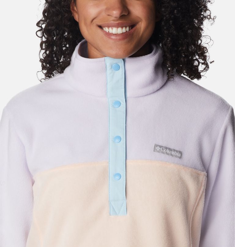 Benton Springs 1/2 Snap Pullover | 891 | L, Color: Peach Blossom, Purple Tint, Spring Blue, image 4