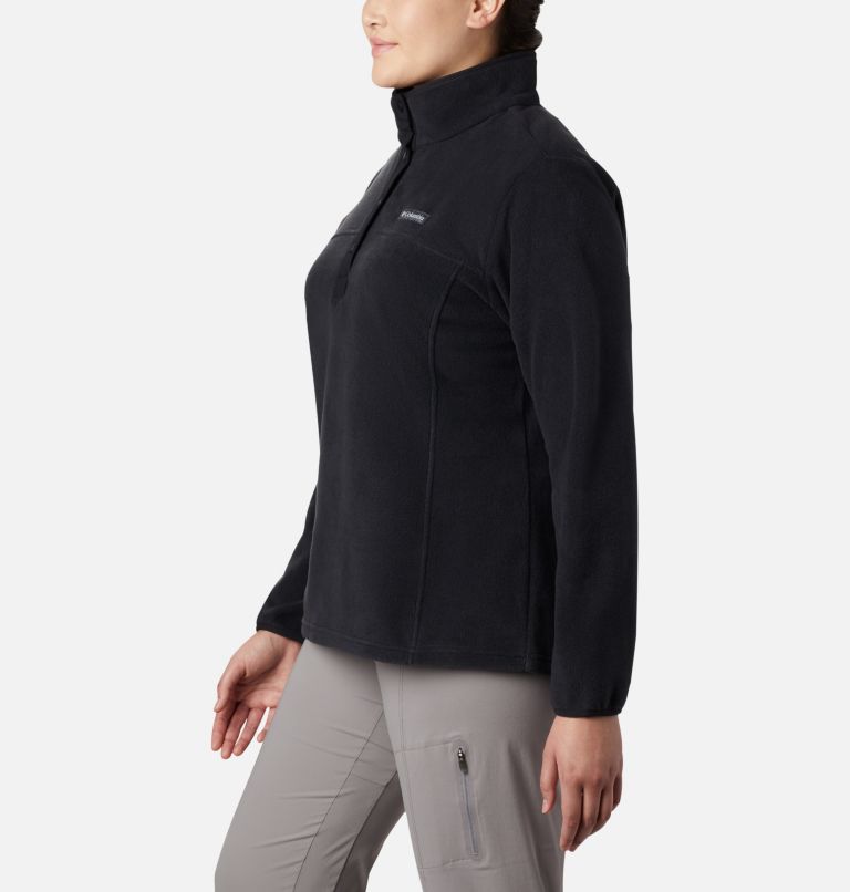 Women's Benton Springs Half Snap Fleece Pullover - Plus Size, Color: Black