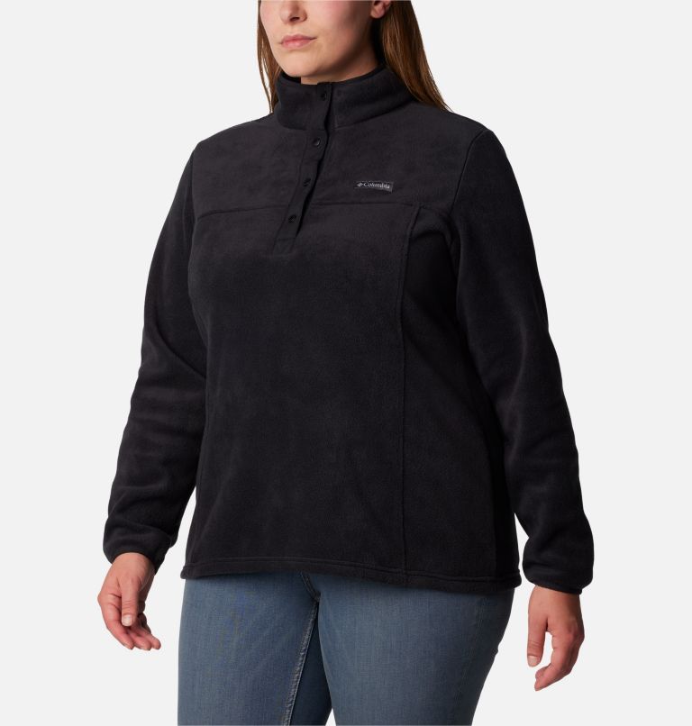 Thumbnail: Women's Benton Springs Half Snap Fleece Pullover - Plus Size, Color: Black, image 5