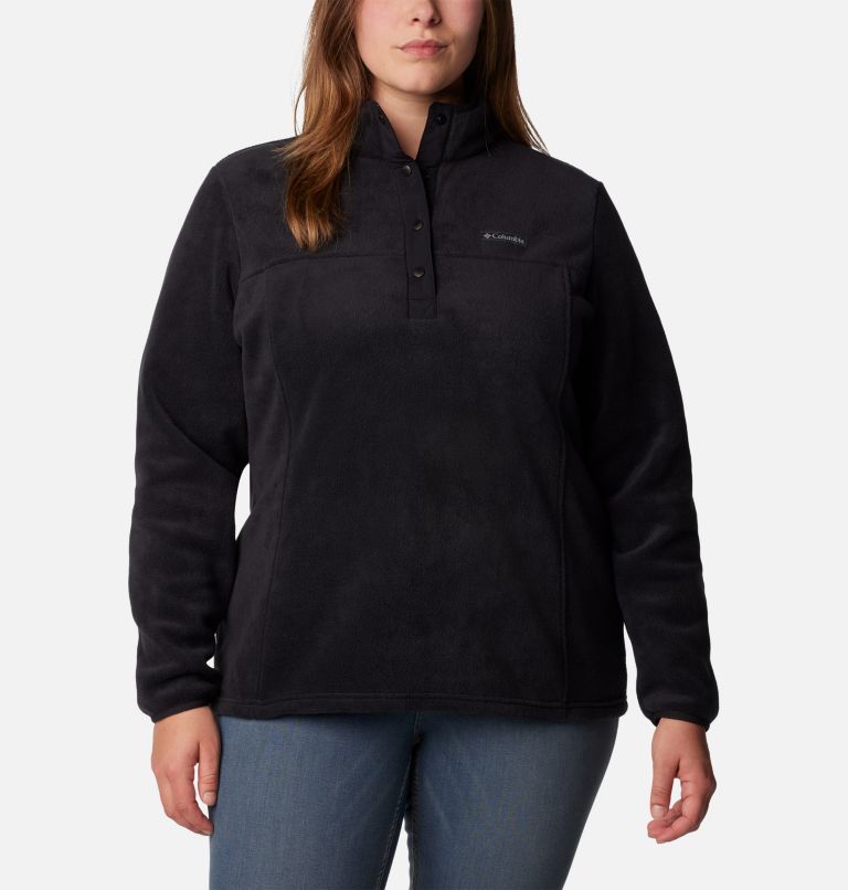 Women's Benton Springs Half Snap Fleece Pullover - Plus Size, Color: Black, image 1