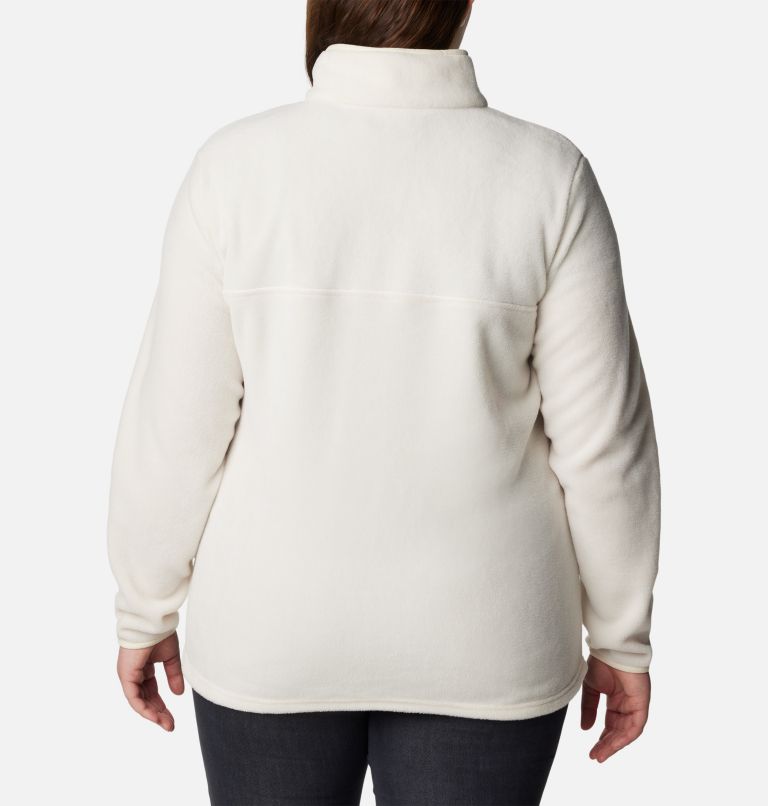 Thumbnail: Women's Benton Springs Half Snap Fleece Pullover - Plus Size, Color: Chalk, Chalk, Camel Brown, image 2