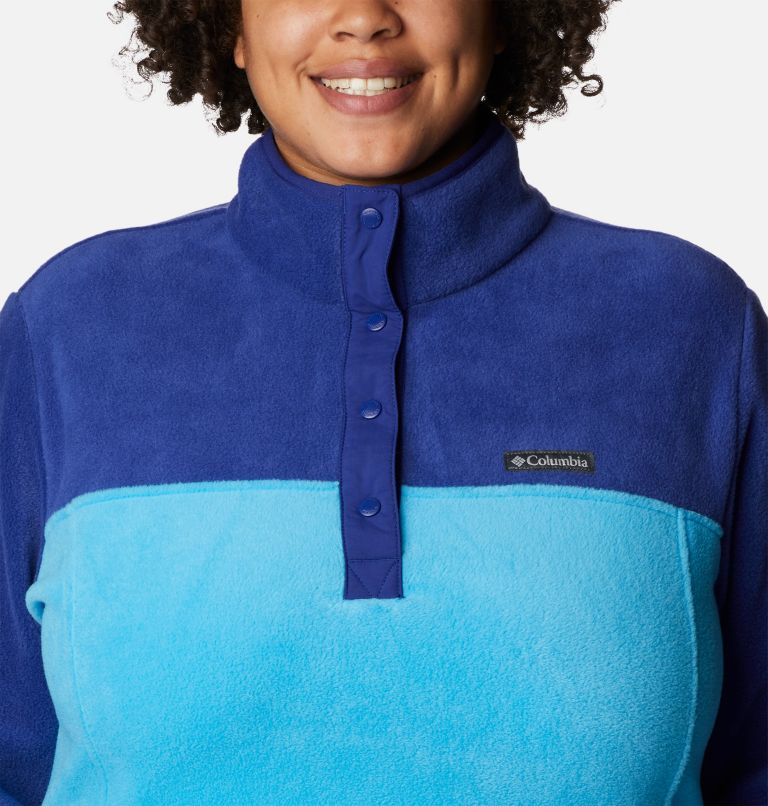 Thumbnail: Women's Benton Springs 1/2 Snap Fleece Pullover - Plus Size, Color: Blue Chill, Dark Sapphire, image 4