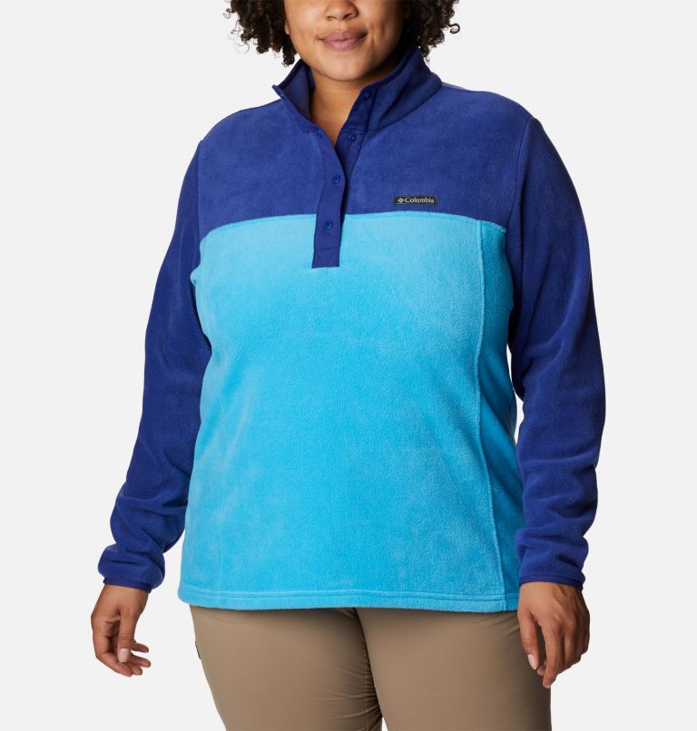 Thumbnail: Women's Benton Springs 1/2 Snap Pullover - Plus Size, Color: Blue Chill, Dark Sapphire, image 1
