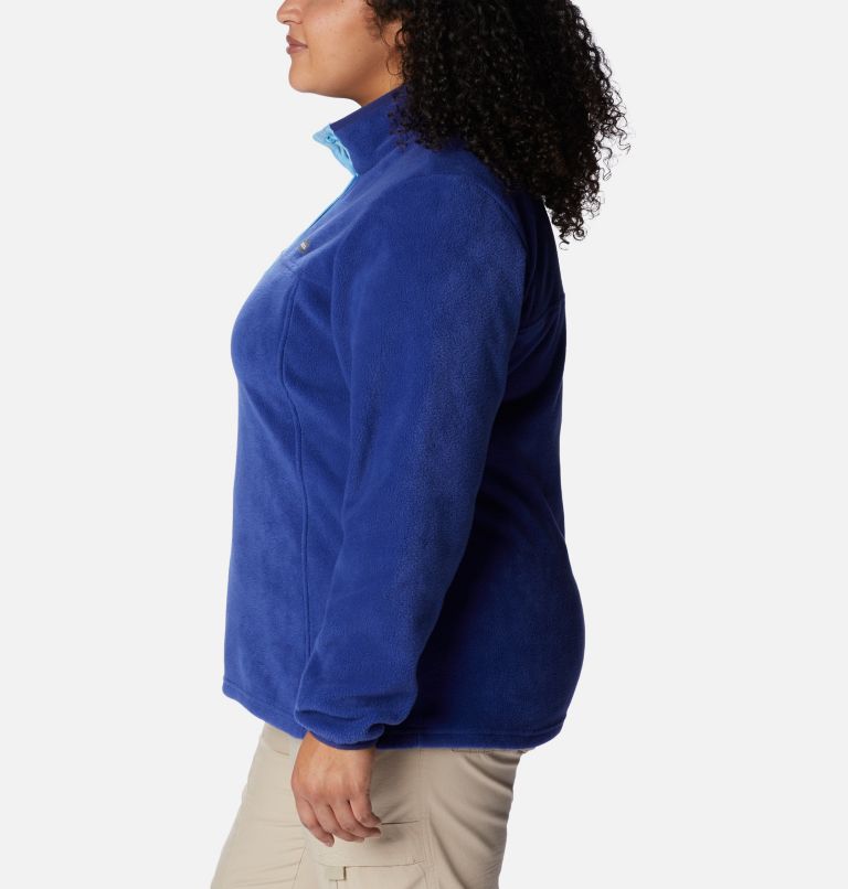 Thumbnail: Women's Benton Springs Half Snap Fleece Pullover - Plus Size, Color: Dark Sapphire, Vista Blue, image 3