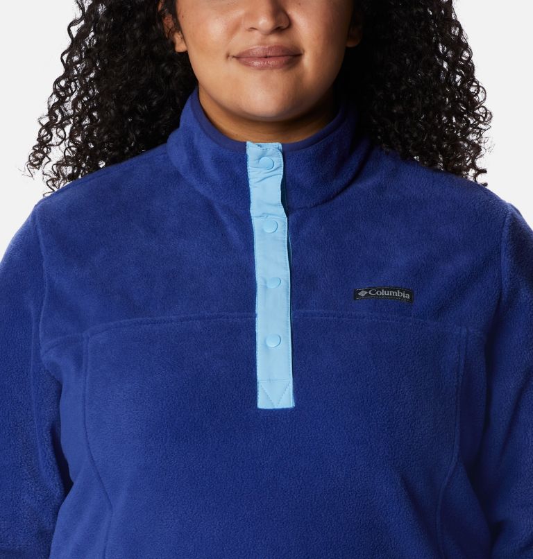 Thumbnail: Women's Benton Springs 1/2 Snap Fleece Pullover - Plus Size, Color: Dark Sapphire, Vista Blue, image 4