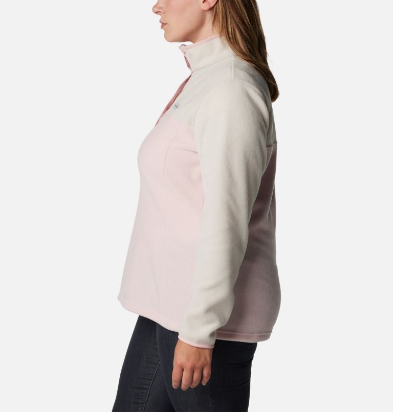 Women's Benton Springs Half Snap Fleece Pullover - Plus Size, Color: Dusty Pink, Dark Stone, Dusty Pink, image 3