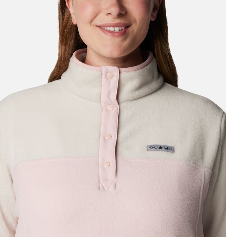 Women's Benton Springs Half Snap Fleece Pullover - Plus Size, Color: Dusty Pink, Dark Stone, Dusty Pink, image 4