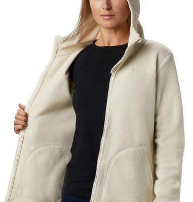 womens hooded sherpa jacket