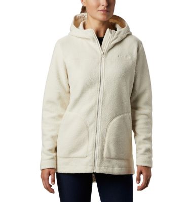 hooded sherpa jacket women's
