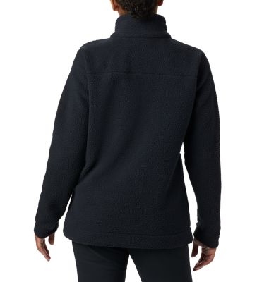 womens black sherpa pullover