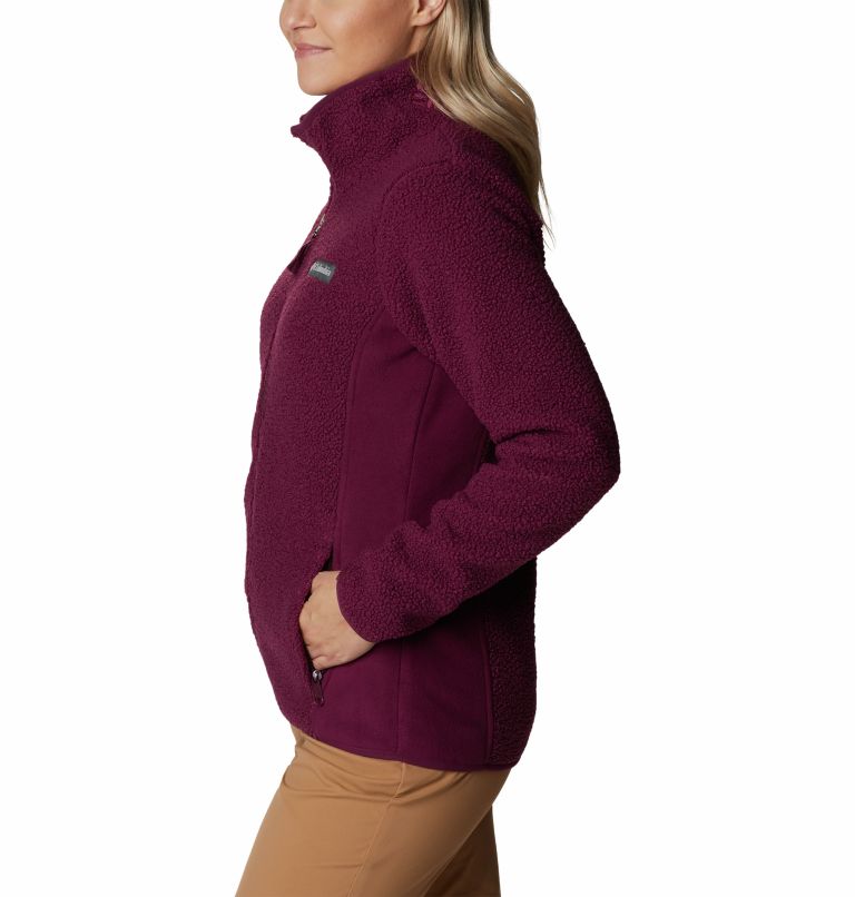 Women's Panorama Sherpa Fleece Jacket, Color: Marionberry, image 3