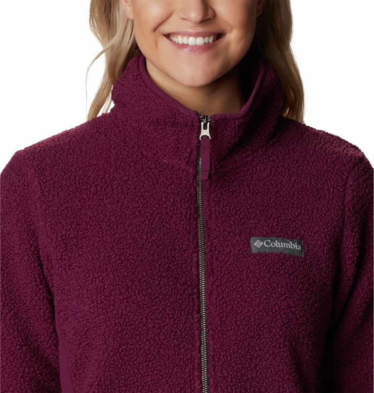 Women's Panorama Sherpa Fleece Jacket, Color: Marionberry, image 4