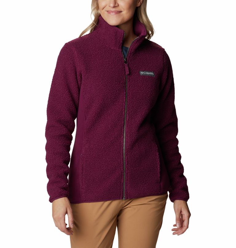 Women's Panorama Sherpa Fleece Jacket, Color: Marionberry, image 1