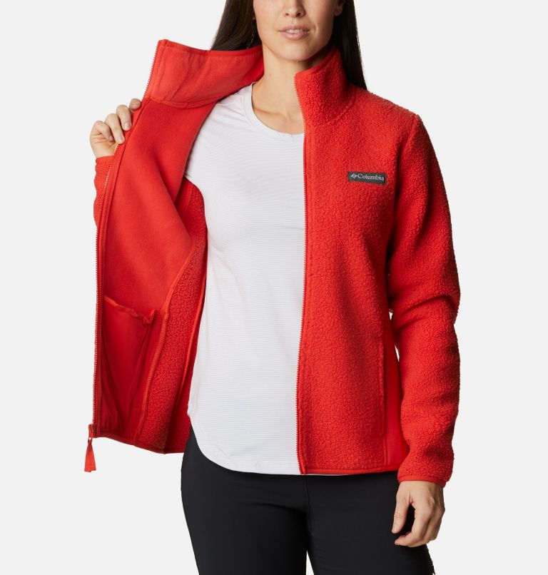 Women's Panorama Sherpa Fleece Jacket, Color: Bold Orange, image 5