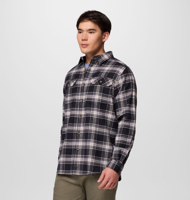 Men's Flare Gun Stretch Flannel Shirt, Color: Black Two Lane Tartan, image 4