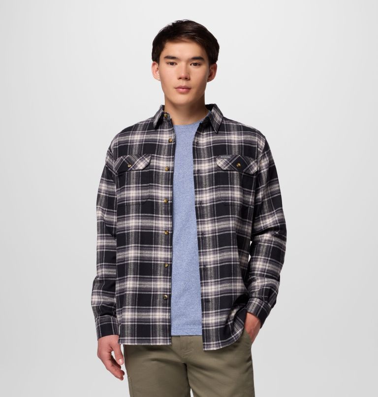 Men's Flare Gun Stretch Flannel Shirt, Color: Black Two Lane Tartan, image 5