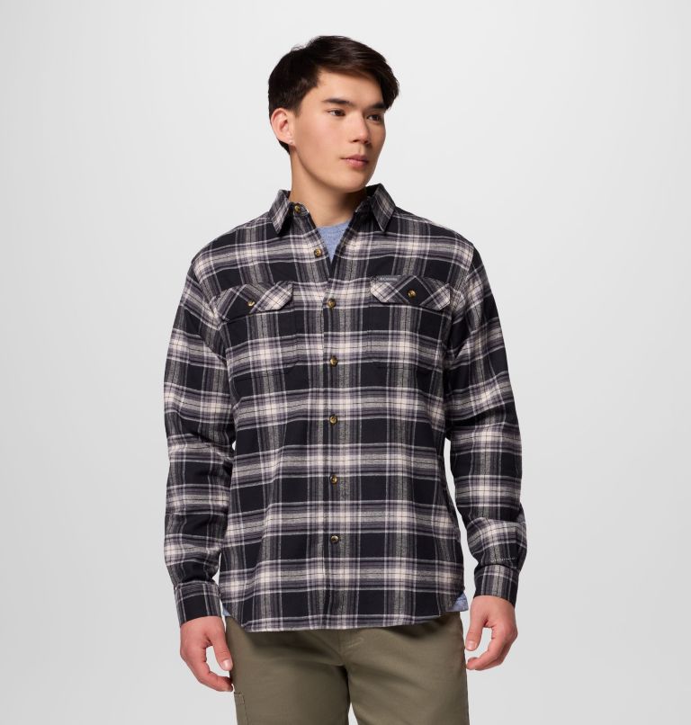 Men's Flare Gun Stretch Flannel Shirt, Color: Black Two Lane Tartan, image 1