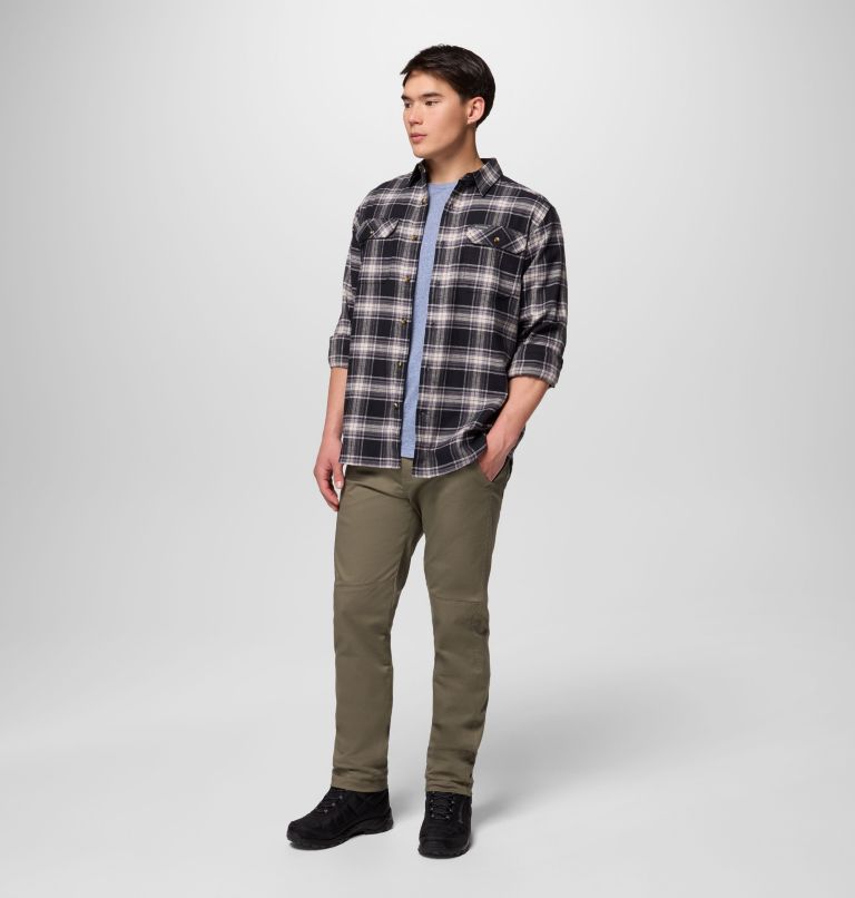 Men's Flare Gun Stretch Flannel Shirt, Color: Black Two Lane Tartan, image 2
