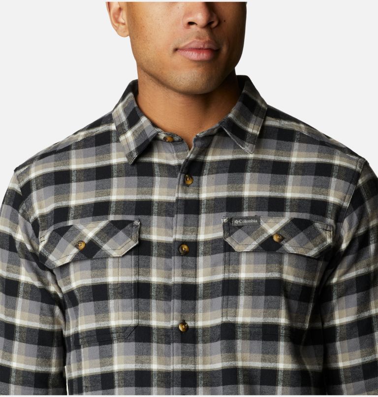 Men's Flare Gun Stretch Flannel Shirt, Color: Black Shadow Plaid, image 4