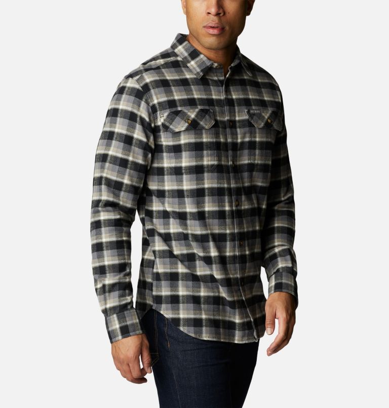 Men's Flare Gun Stretch Flannel Shirt, Color: Black Shadow Plaid, image 5