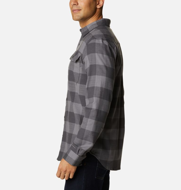 Men's Flare Gun Stretch Flannel Shirt, Color: City Grey Twill Buffalo Check