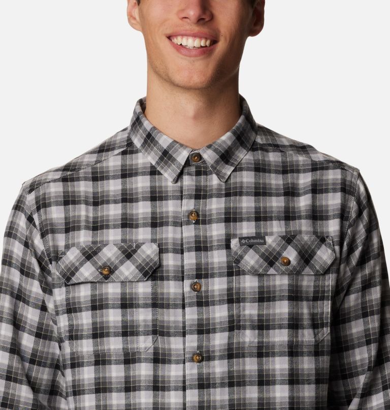 Men's Flare Gun Stretch Flannel Shirt, Color: Columbia Grey Gradient Check, image 4