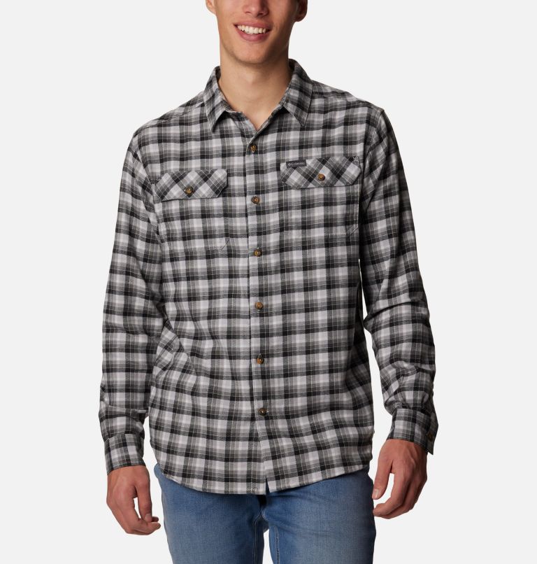 Men's Flare Gun Stretch Flannel Shirt, Color: Columbia Grey Gradient Check, image 1