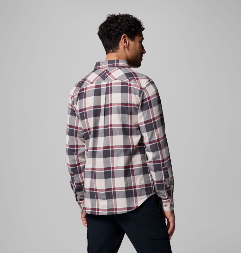 Men's Flare Gun Stretch Flannel Shirt, Color: Dark Stone Trails Edge Plaid, image 3
