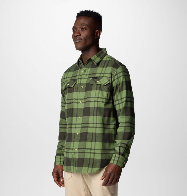 Men's Flare Gun Stretch Flannel Shirt, Color: Canteen River Crossing Plaid, image 4