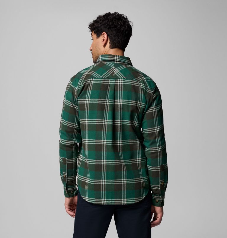 Men's Flare Gun Stretch Flannel Shirt, Color: Rain Forest Trails Edge Plaid, image 3