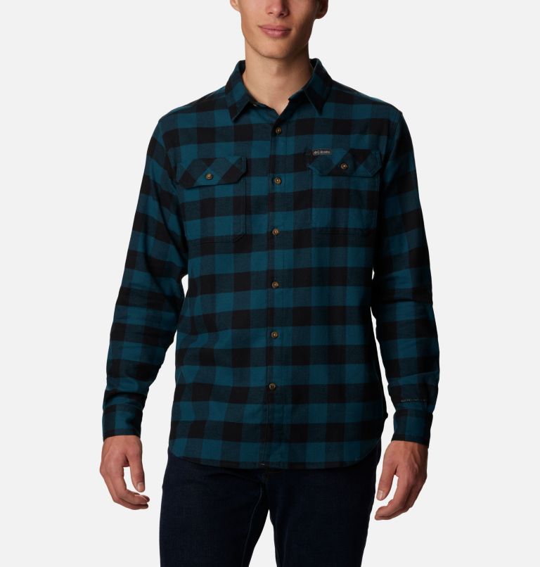 Columbia Mens Flare Gun Stretch Flannel Long Sleeve Shirt (Night Wave)