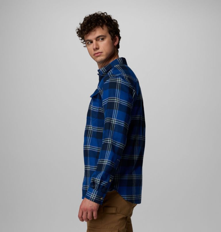 Men's Flare Gun Stretch Flannel Shirt, Color: Mtn Blue Trails Edge Plaid, image 4