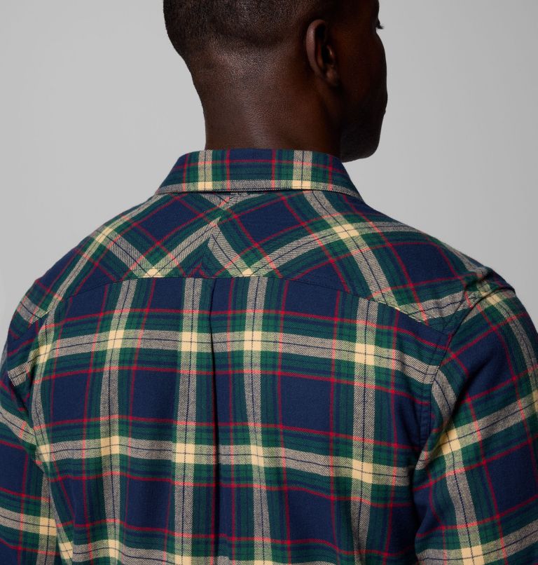 Men's Flare Gun Stretch Flannel Shirt, Color: Coll Navy Two Lane Tartan, image 7