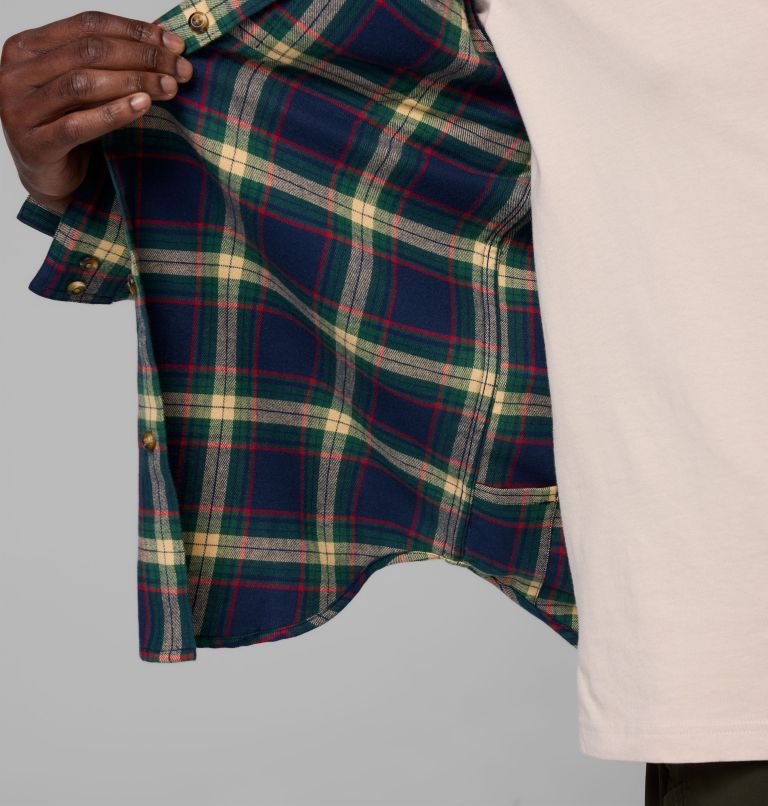 Men's Flare Gun Stretch Flannel Shirt, Color: Coll Navy Two Lane Tartan, image 8