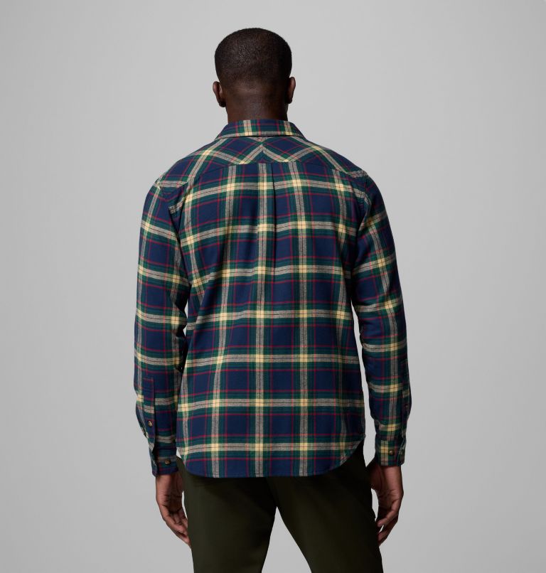 Men's Flare Gun Stretch Flannel Shirt, Color: Coll Navy Two Lane Tartan, image 3