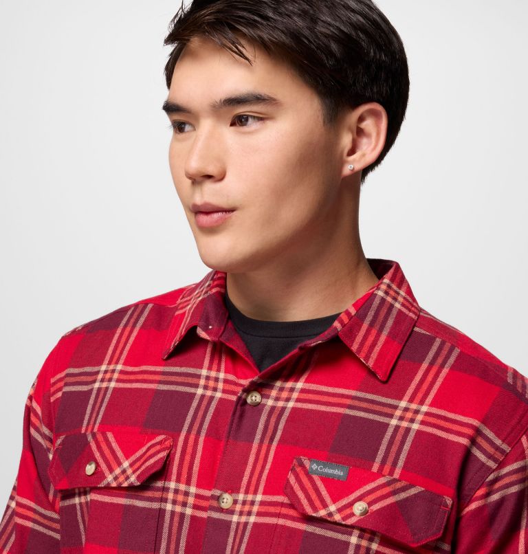 Men's Flare Gun Stretch Flannel Shirt, Color: Mtn Red Trails Edge Plaid, image 6