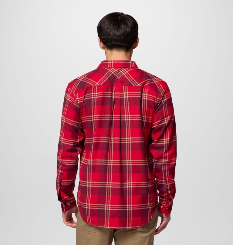 Men's Flare Gun Stretch Flannel Shirt, Color: Mtn Red Trails Edge Plaid, image 3