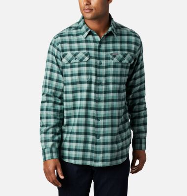 Camisa de franela el&aacute;stica Flare Gun para hombre Flare Gun&trade; Stretch Flannel | 369 | S, Thyme Green Grid Plaid, front
