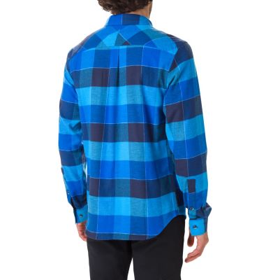 Men's Flare Gun Stretch Flannel Shirt Flare Gun&trade; Stretch Flannel | 369 | S, Azure Blue Big Check, back