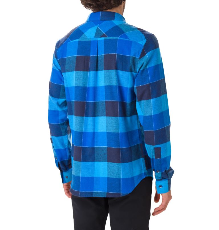 Men's Flare Gun Stretch Flannel Shirt, Color: Azure Blue Big Check, image 2