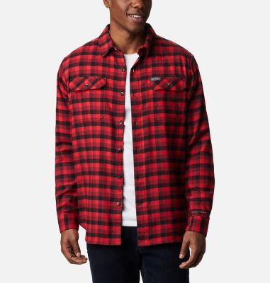 Camisa de franela el&aacute;stica Flare Gun para hombre Flare Gun&trade; Stretch Flannel | 369 | S, Red Jasper Grid Plaid, front