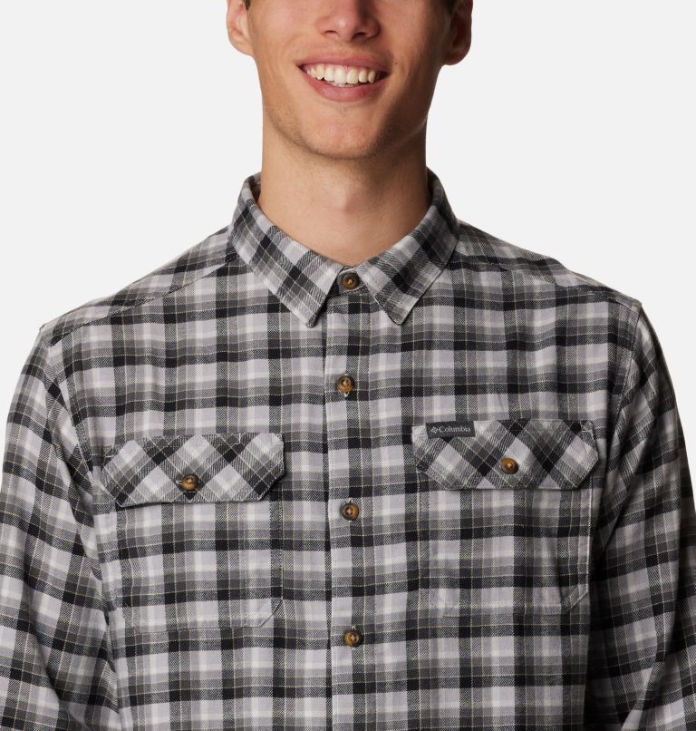 Thumbnail: Men's Flare Gun Stretch Flannel - Tall, Color: Columbia Grey Gradient Check, image 4