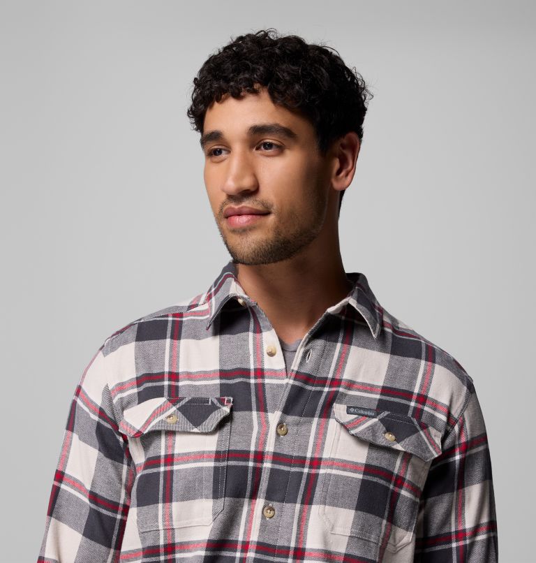 Men's Flare Gun Stretch Flannel - Tall, Color: Dark Stone Trails Edge Plaid, image 6