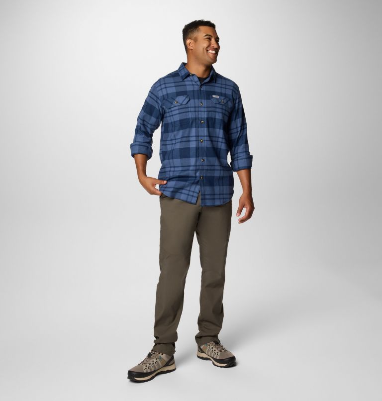 Chemise en flanelle extensible Flare Gun pour homme - Grandes tailles, Color: Collegiate Navy River Crossing Plaid, image 3