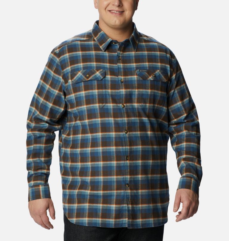 Columbia Mens Flare Gun Stretch Flannel Long Sleeve Shirt (Night Wave)