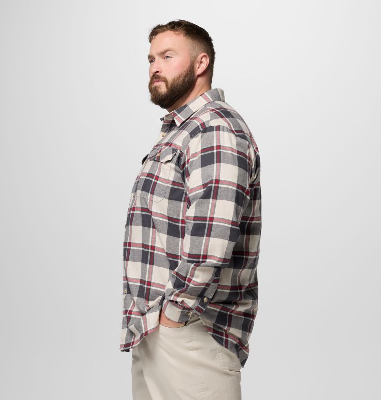 Men's Flare Gun Stretch Flannel - Big, Color: Dark Stone Trails Edge Plaid, image 4