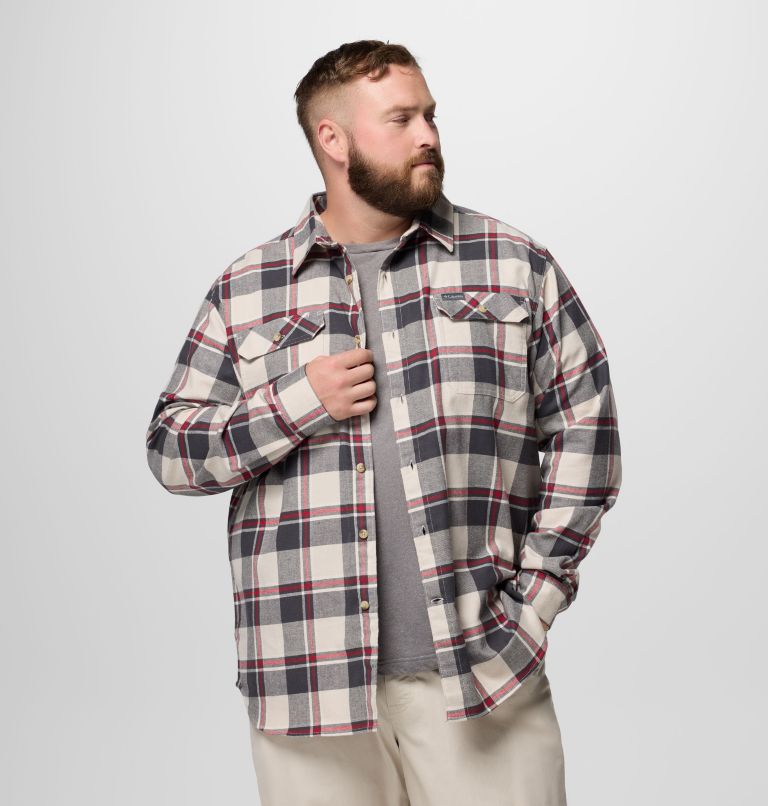 Men's Flare Gun Stretch Flannel - Big, Color: Dark Stone Trails Edge Plaid, image 5